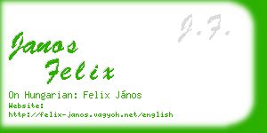 janos felix business card