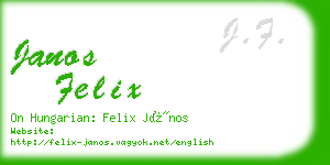 janos felix business card